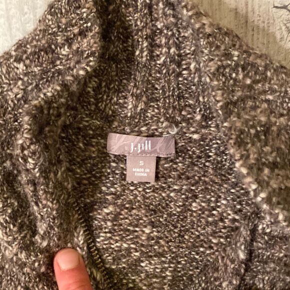 J.Jill Wool/Acrylic/Alpaca Blend Brown Sleeveless Full Front Zip Layering Vest S - Picture 2 of 6